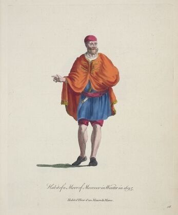 Habit of a Moor of Morocco in winter in 1695. Habit d’hiver d’un Maure de Moroc. (1757-1772)