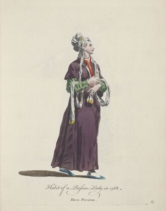 Habit of a Persian lady in 1568. Dame Persanne. (1757-1772)