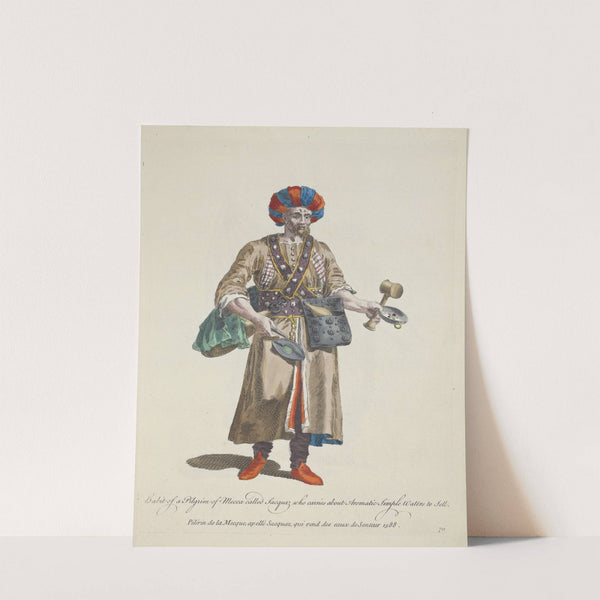 Habit of a pilgrim of Mecca called Sacquaz who carries about aromatic simple waters to sell (1757-1772) by Charles Grignion