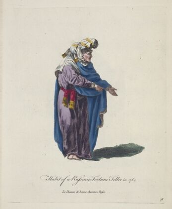 Habit of a Russian fortune teller in 1764. La diseuse de bonne avanture Russe. (1757-1772)