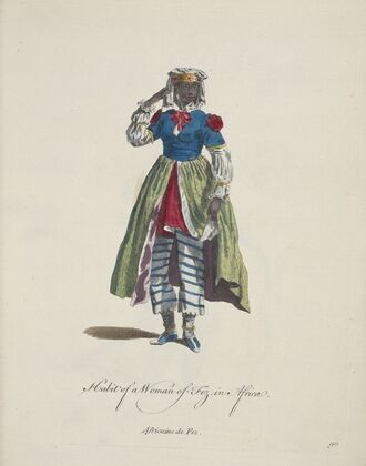 Habit of a woman of Fez in Africa. Africaine de Fez. (1757-1772)