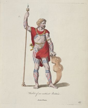 Habit of an antient Britain. Ancien Breton. (1757-1772)