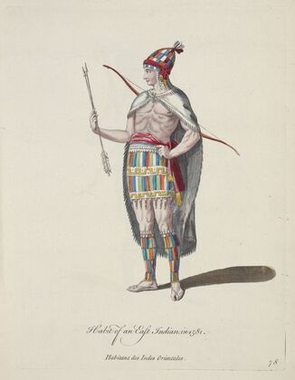 Habit of an East Indian in 1581. Habitant des Indes Orientales. (1757-1772)