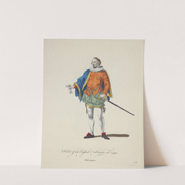 Habit of an Englilsh nobleman in 1559. Noble Anglais. (1757-1772) by Charles Grignion