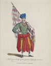 Habit of an ensign of the German infantry in 1588. Enseigne de l’infanterie Allemande. (1757-1772)