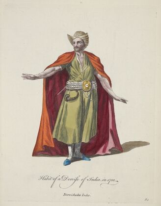 Habit of dervise of India in 1700. Dervichedes Indes. (1757-1772)