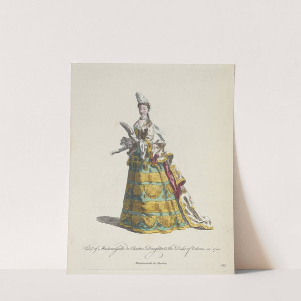 Habit of madamoiselle de Chartres, daughter to the Duke of Orleans in 1700. Mademoiselle de Chartres. (1757-1772) by Charles Grignion