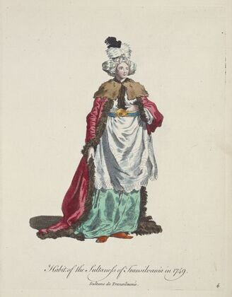 Habit of the sultaness of Transilvania in 1749. Sultane de Transilvanie. (1757-1772)