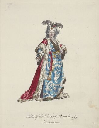 Habit of the sultaness queen in 1749. La sultane reine. (1757-1772)