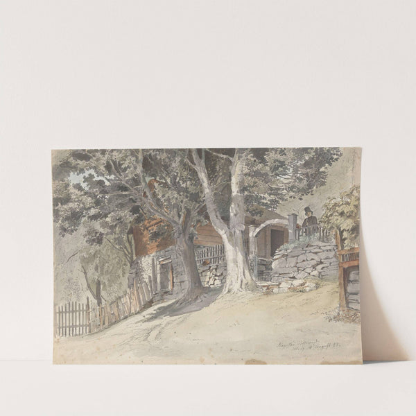 Hagestad prestegård, Ulvik i Hardanger (1843) by Adolph Tidemand
