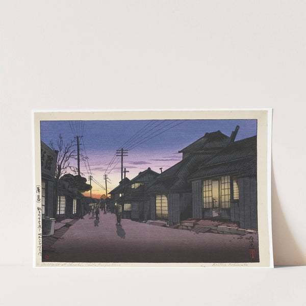 Hakubo choshi machi imamiya dori (Twilight at Imamiya street, Choshi) (1932) by Takahashi Hiroaki