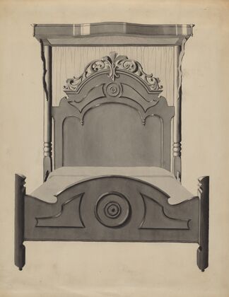 Half-canopy Carved Bed