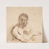 Half-Figure of a Nude Man Facing Right (1640's) by Guercino