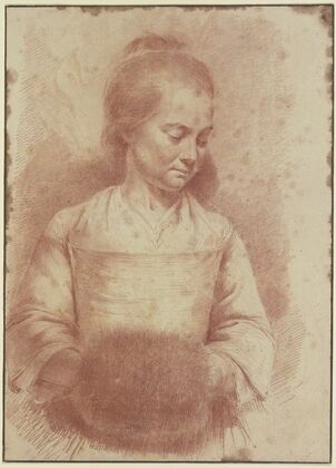 Half-Length Figure of a Young Woman with a Muff