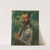 Half-length Portrait of a Man in Armor by Wilhelm Trübner