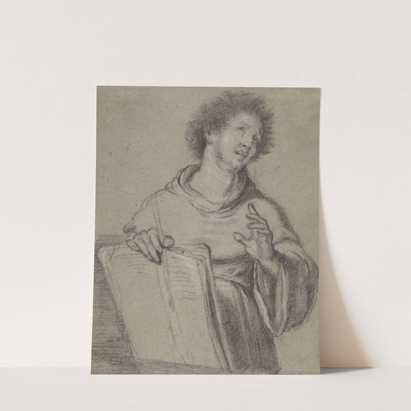 Half-Length Study of a Monk Holding a Book and a Long Implement (ca. 1637–40) by Bernardo Strozzi
