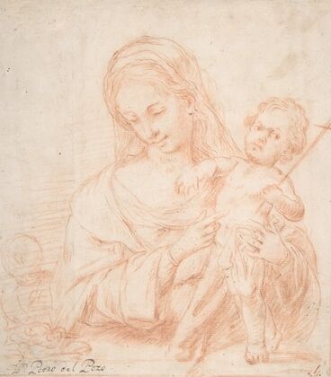 Half-length Virgin and Standing Child with Indications of a Young Saint John the Baptist at Left