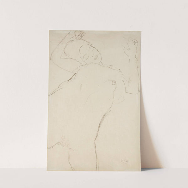 Half nude with raised arms by Gustav Klimt