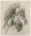 Halffiguur van meisje, het hoofd steunend met de hand