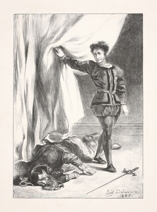 Hamlet and the body of Polonius (Act III scene iv) (1864)