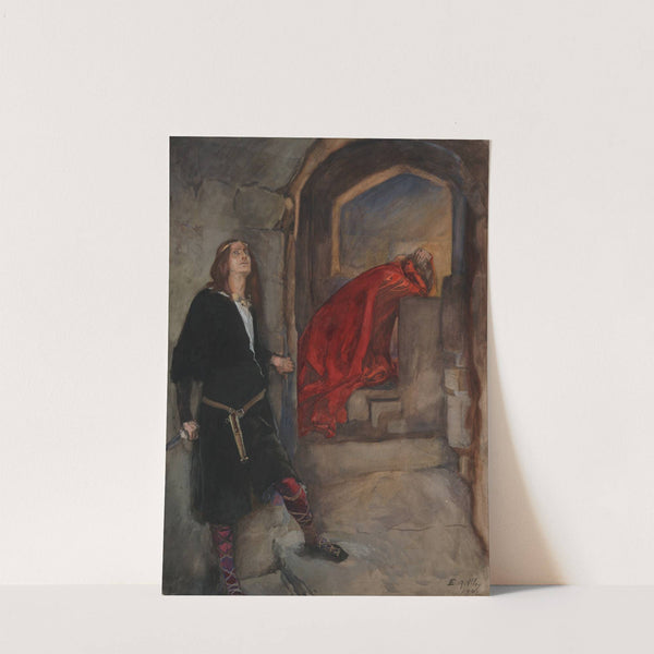 Hamlet; ‘Now I might do it pat, now he is praying’, Act III, Scene iii, Hamlet (1902) by Edwin Austin Abbey