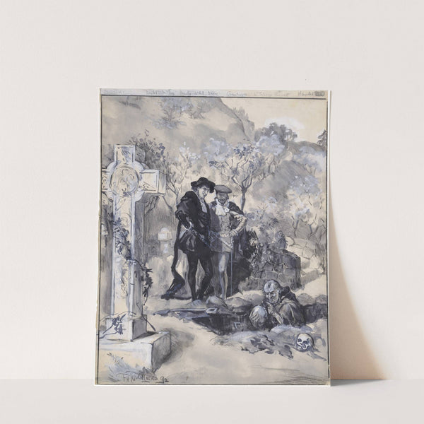 Hamlet, V, 1 Hamlet, Mr. Tree; Horatio, Mr. Arthur Dacre; gravedigger, Mr. George Barrett (1892) by Frederick Henry Townsend