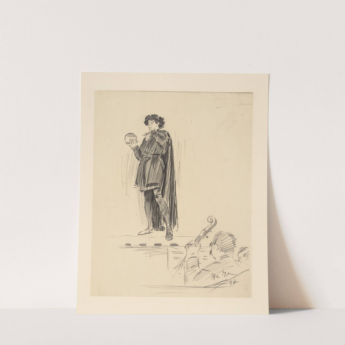 Hamlet with the skull of Yorick (1894) by Phil May