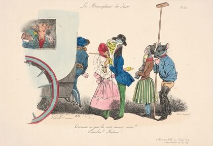 Daily transformations, no. 20; How will these people go on it too, Omnibus!! Madame! (1829)