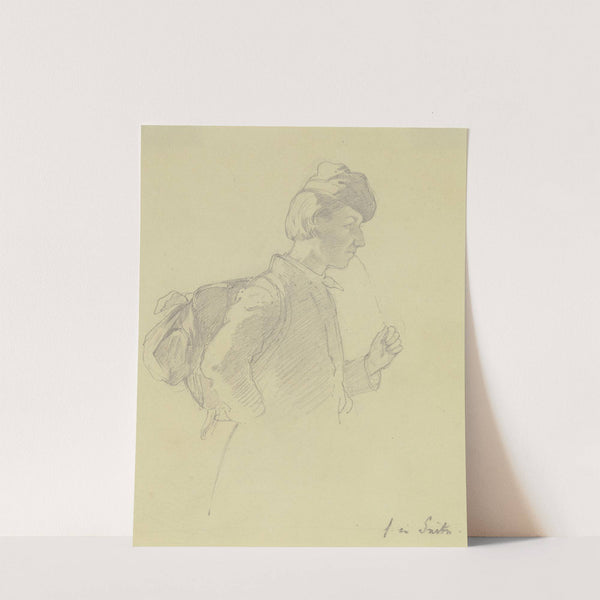 Handwerksbursche, halbe Figur, Profil nach rechts by Johann Jakob Hoff