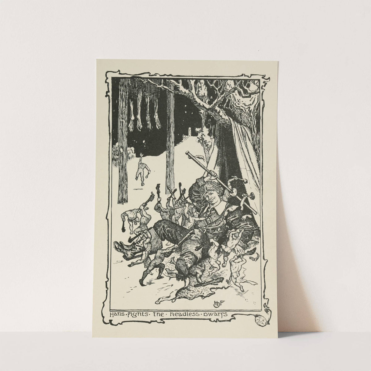 Hans fights the Headless Dwarfs by Henry Justice Ford