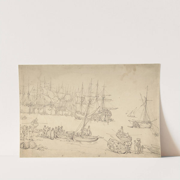 Harbor scene by Thomas Rowlandson