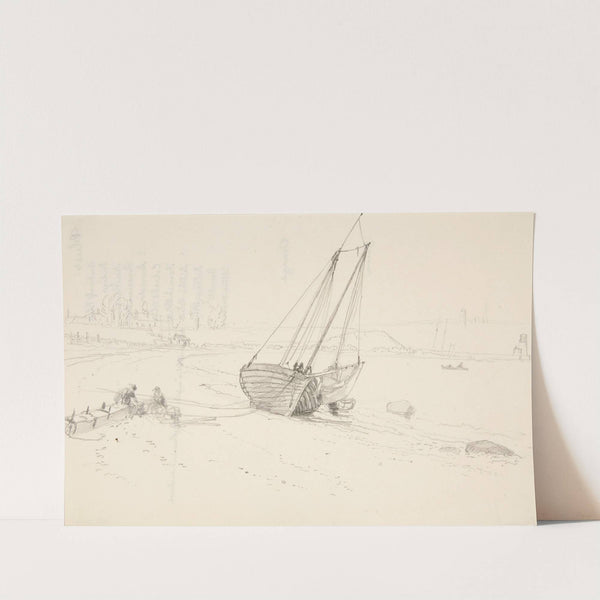 Harbor Scene, Beached Boat by Truman Seymour