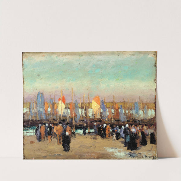 Harbor Scene with Fishing Boats by George Elmer Browne