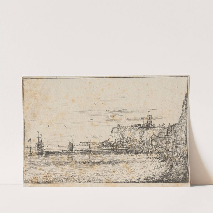 Harbour Scene with Town by Charles Golding Constable