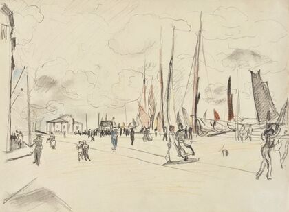 Harbour with Sailing Boat (1908)