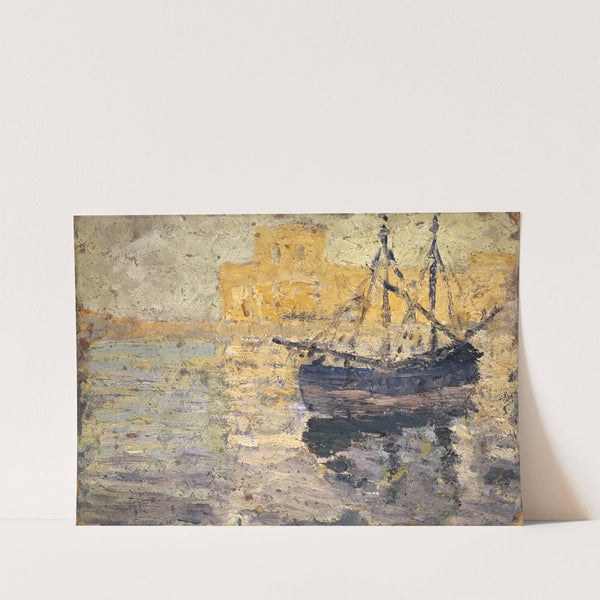 Harbour with Sailing Boat by Ernst Schiess