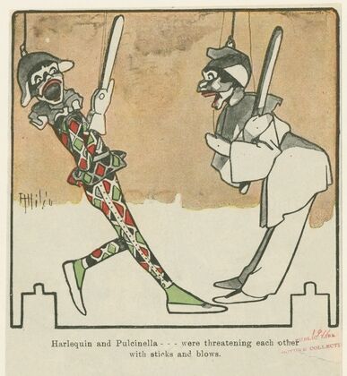 Harlequin and Pulcinella…were threatening each other with sticks and blows. (1925)