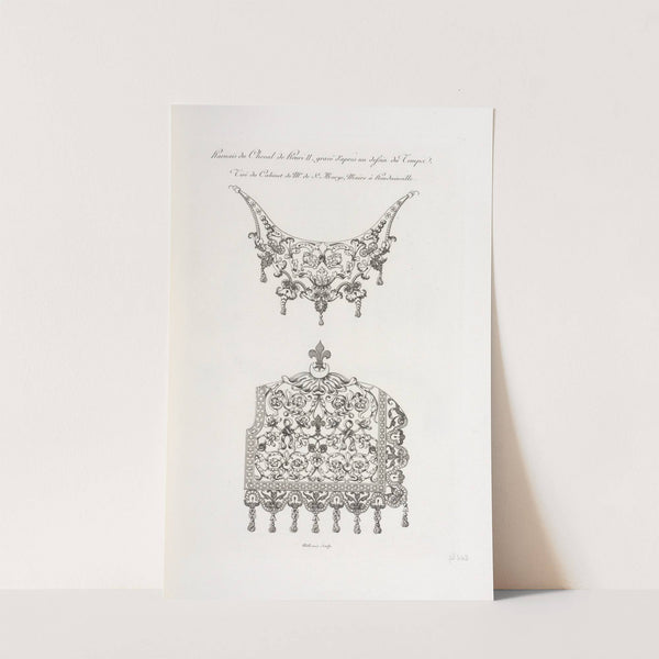 Harnais du cheval de Henri II, gravé d&#039;après un dessin du temps, tiré du cabinet de Mr. de St. Morys, maire à Hondainville. by Nicolas Xavier Willemin