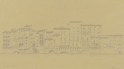 Häuserzeile am Ufer des Arno in Florenz
