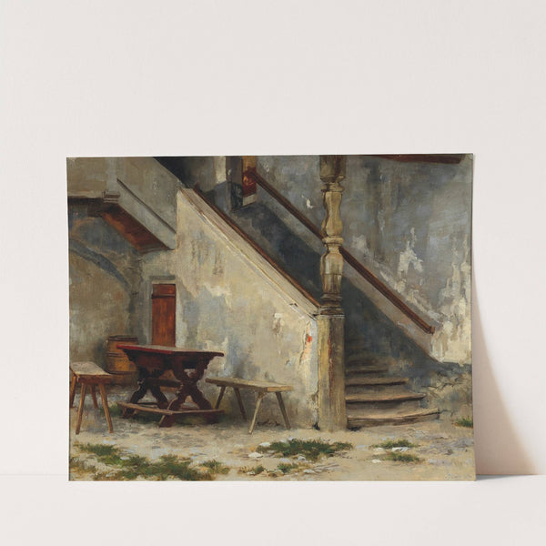 Hausgang mit Treppenaufgang by Franz von Defregger