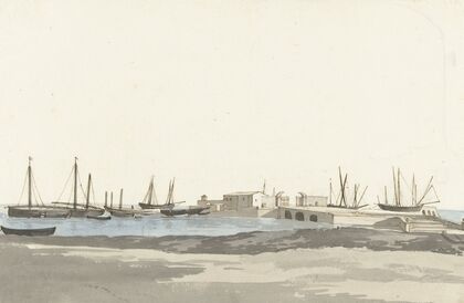 Haven van Barletta met schepen