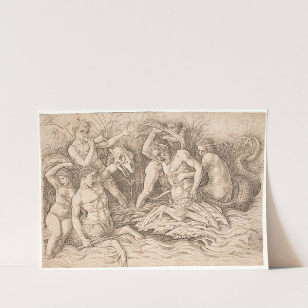 Havgudernes kamp, højre halvdel by Andrea Mantegna