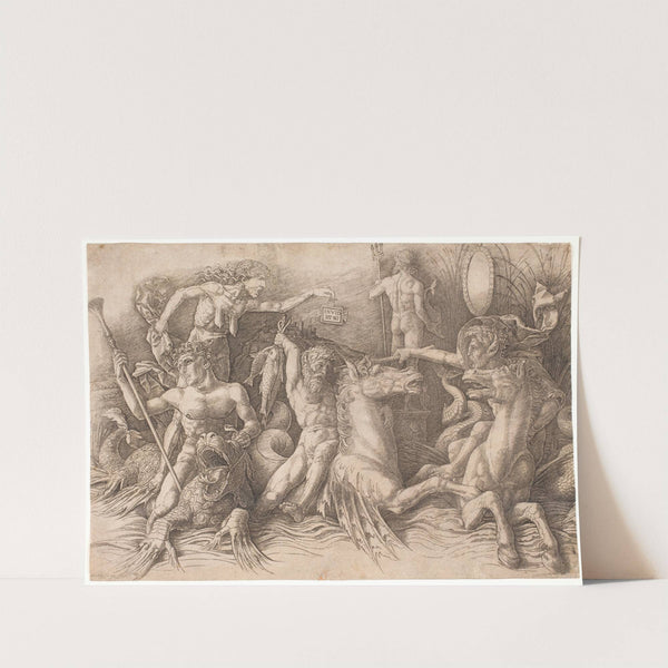 Havgudernes kamp, venstre halvdel by Andrea Mantegna