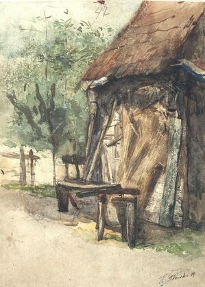 Hay-barn with workbench