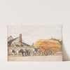 Hay cart by the city by Marie-François Firmin-Girard