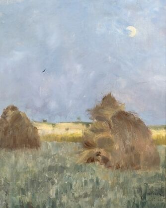 Hay-Cocks by Moonlight