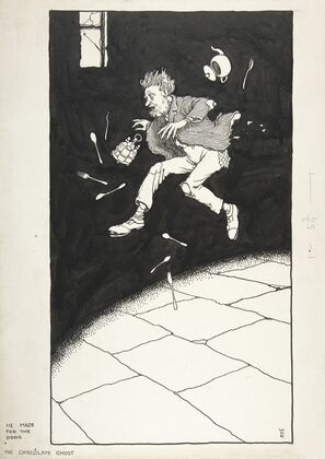 ‘He Made for the Door’; The Chocolate Ghost, Topsy-Turvy Tales