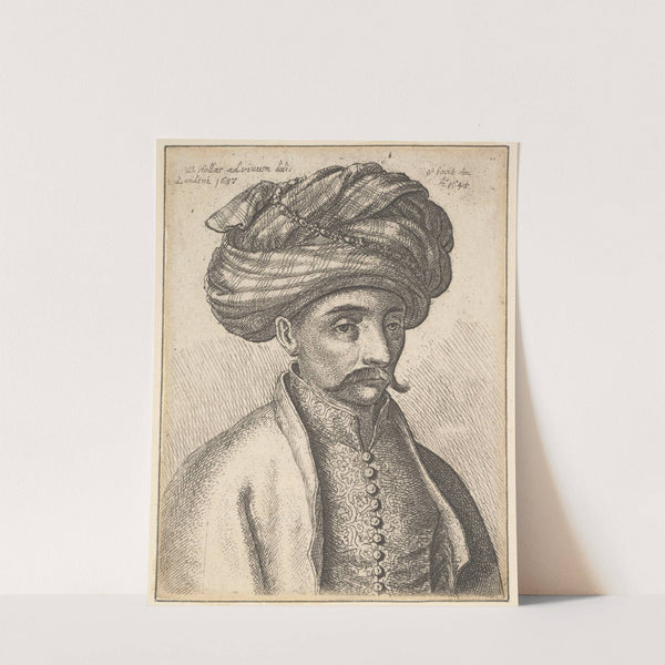 Head and shoulders of a Turkish man, with a moustache and a large turban (1645) by Wenceslaus Hollar