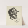 Head and shoulders portrait of unidentified soldier by Howard Brodie