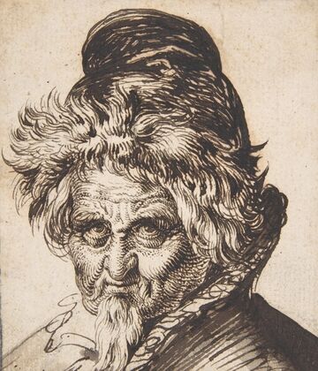 Head of a Bearded Man Wearing a Cap